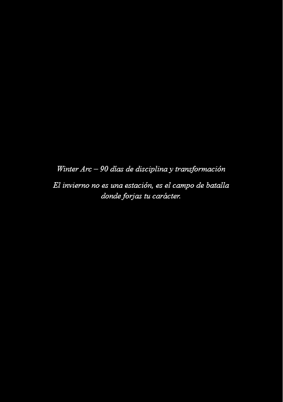Winter Arc- Programa 90 dias de disciplina