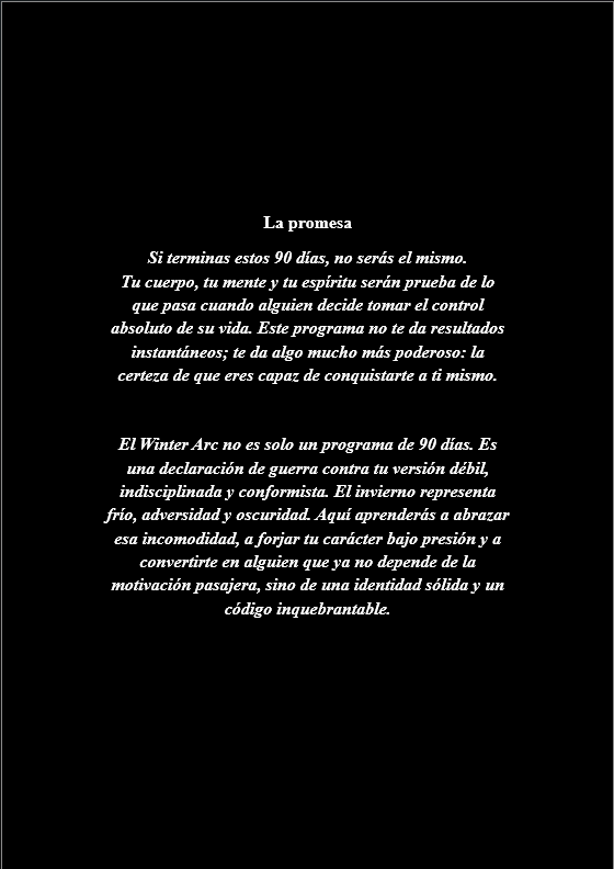 Winter Arc- Programa 90 dias de disciplina