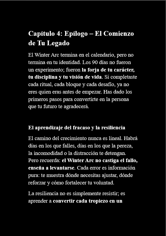 Winter Arc- Programa 90 dias de disciplina